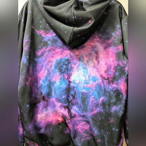 HOODIE LAB, Premium Printed, Galaxy Hoodie, Size Large, EUC. - Picture 6 of 9